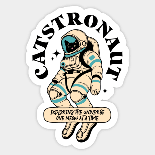 Astronaut Black Cat in yellow Sticker